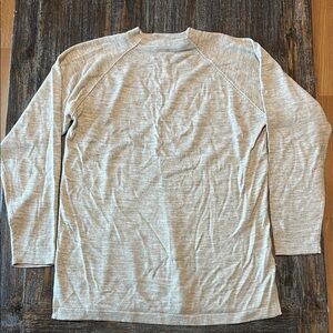 Crossing Pointe Light Tan Long Sleeve Top Wool Blend